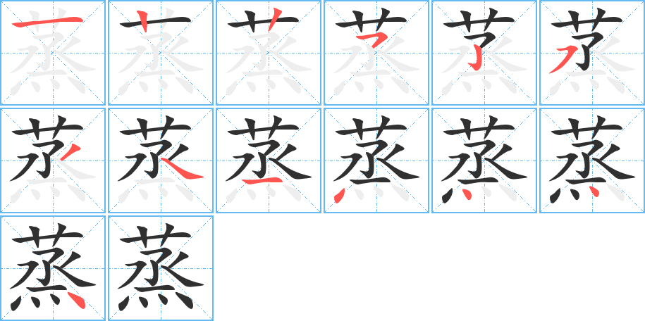 蒸的笔顺分步演示图