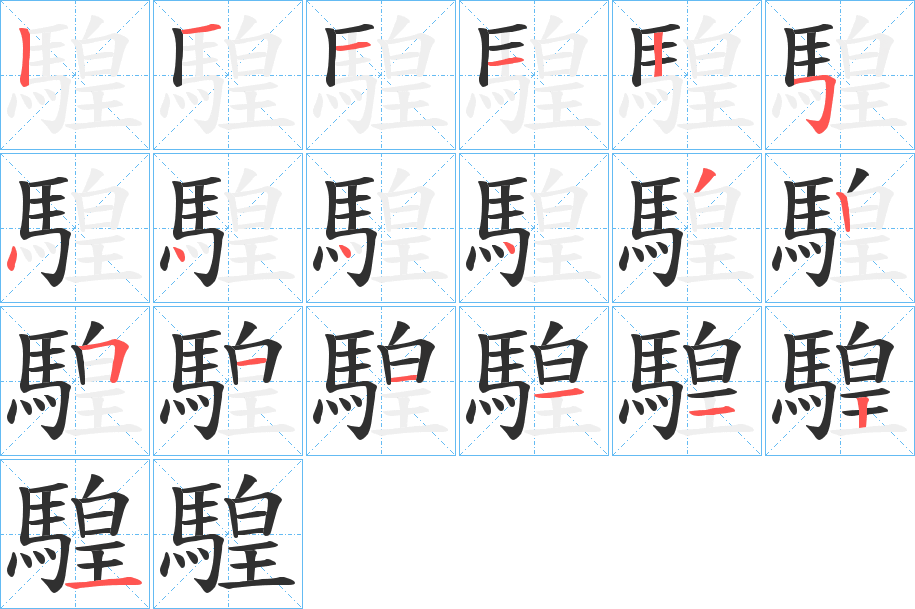 騜的笔顺分步演示图