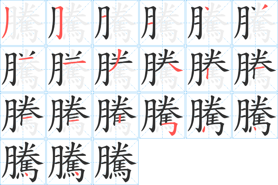 騰的笔顺分步演示图