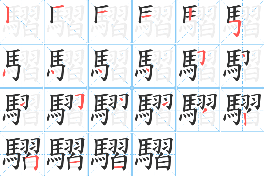 騽的笔顺分步演示图