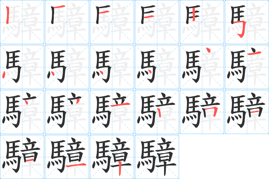 騿的笔顺分步演示图