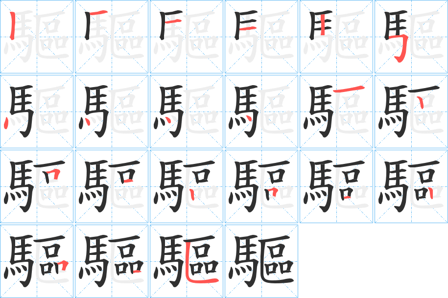 驅的笔顺分步演示图