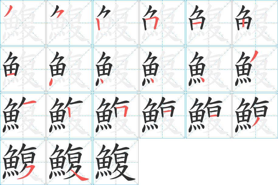 鰒的笔顺分步演示图