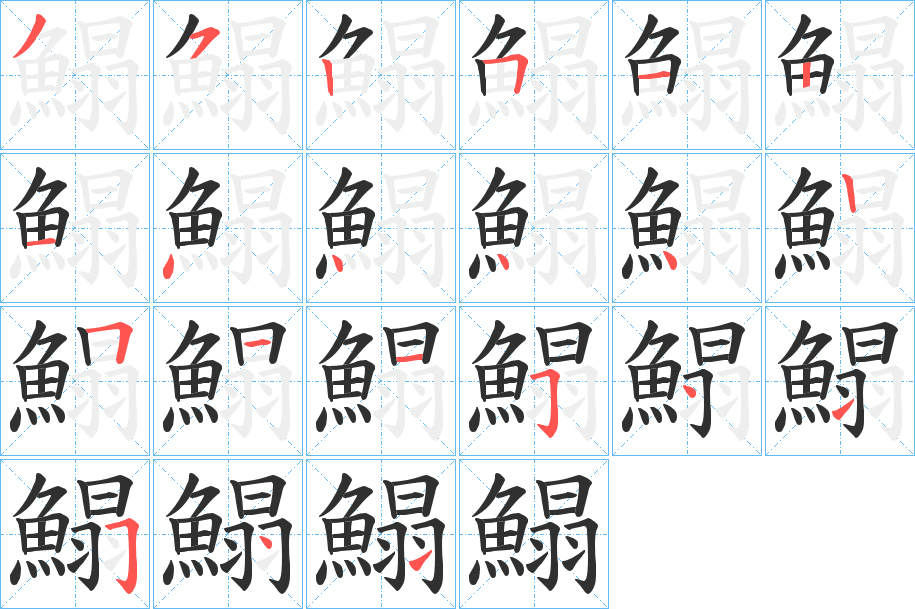 鰨的笔顺分步演示图