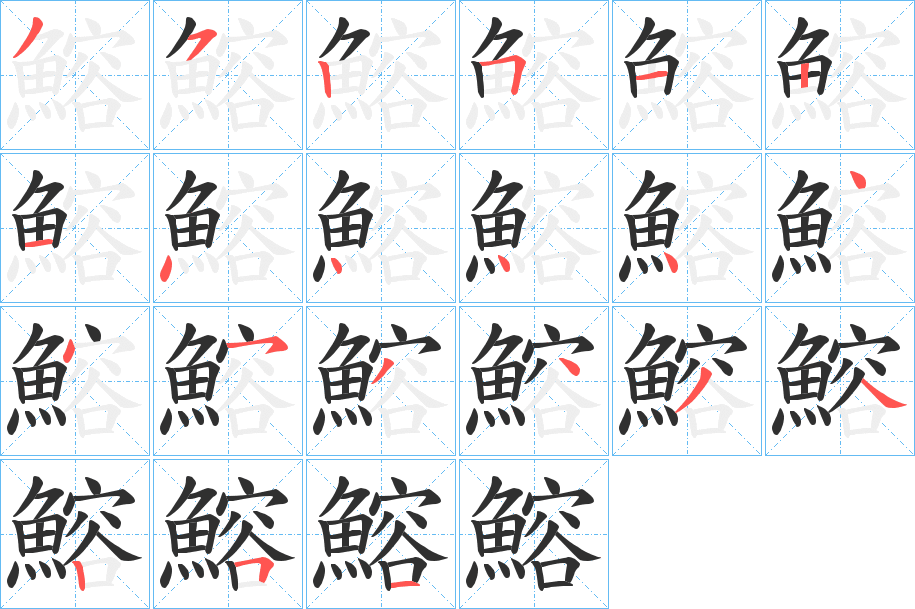 鰫的笔顺分步演示图