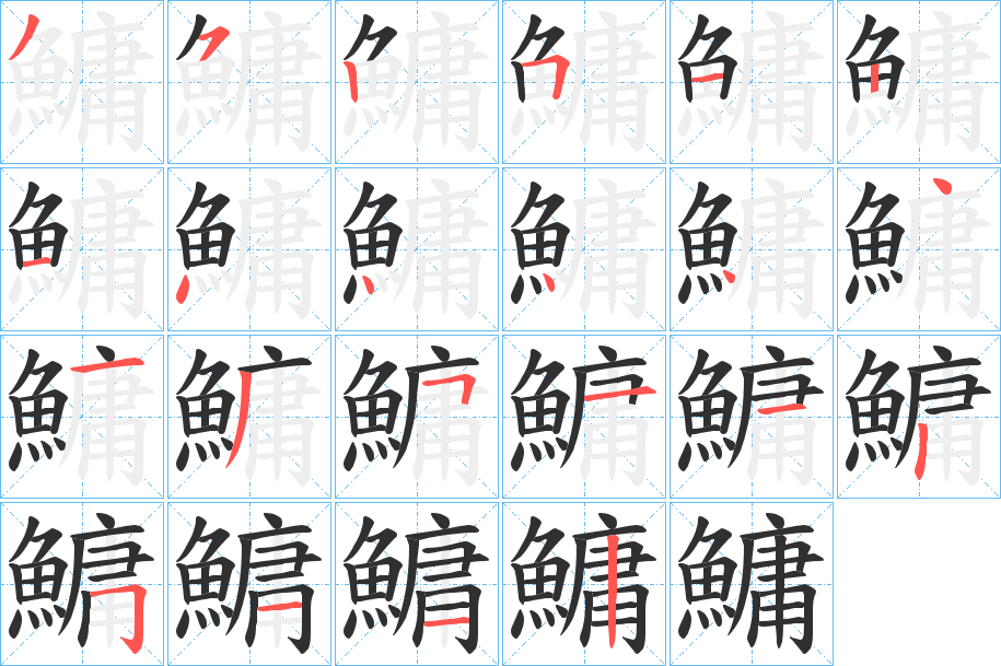 鱅的笔顺分步演示图