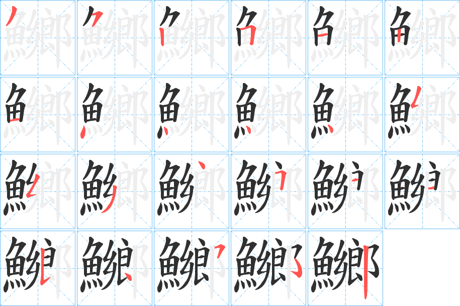 鱜的笔顺分步演示图