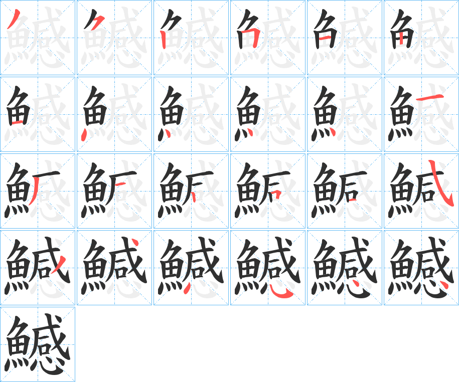 鱤的笔顺分步演示图