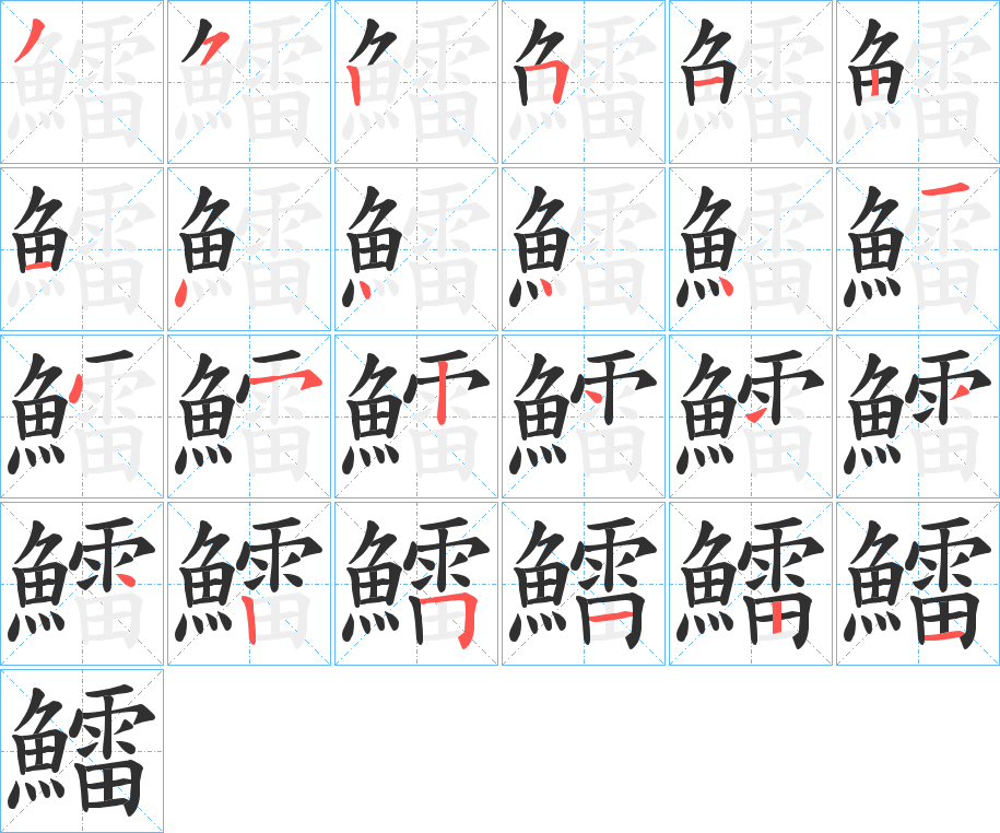 鱩的笔顺分步演示图