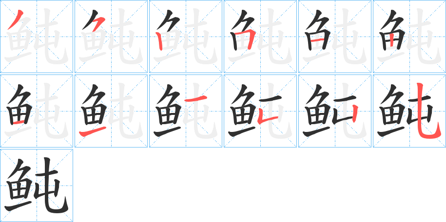 鲀的笔顺分步演示图