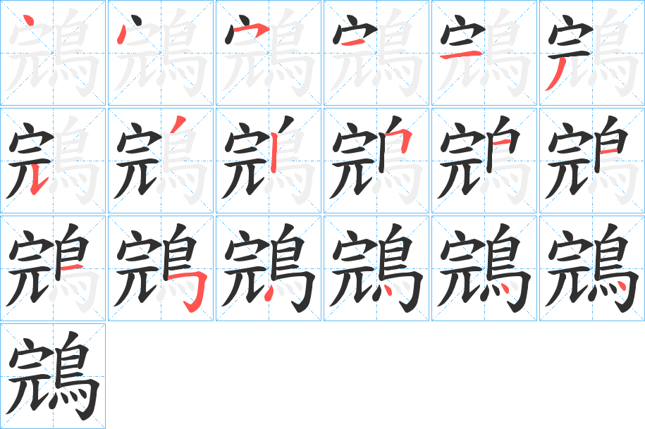 鵍的笔顺分步演示图