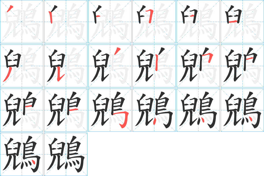 鶂的笔顺分步演示图