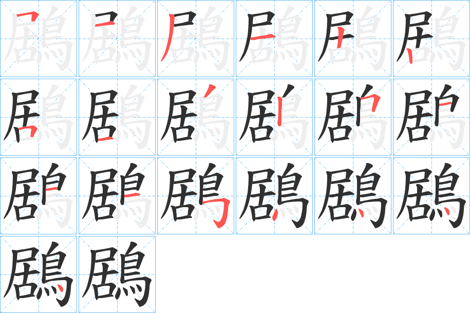 鶋的笔顺分步演示图