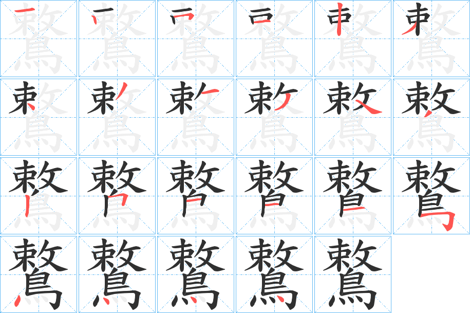 鷘的笔顺分步演示图