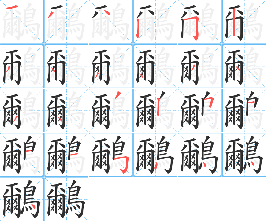 鸍的笔顺分步演示图