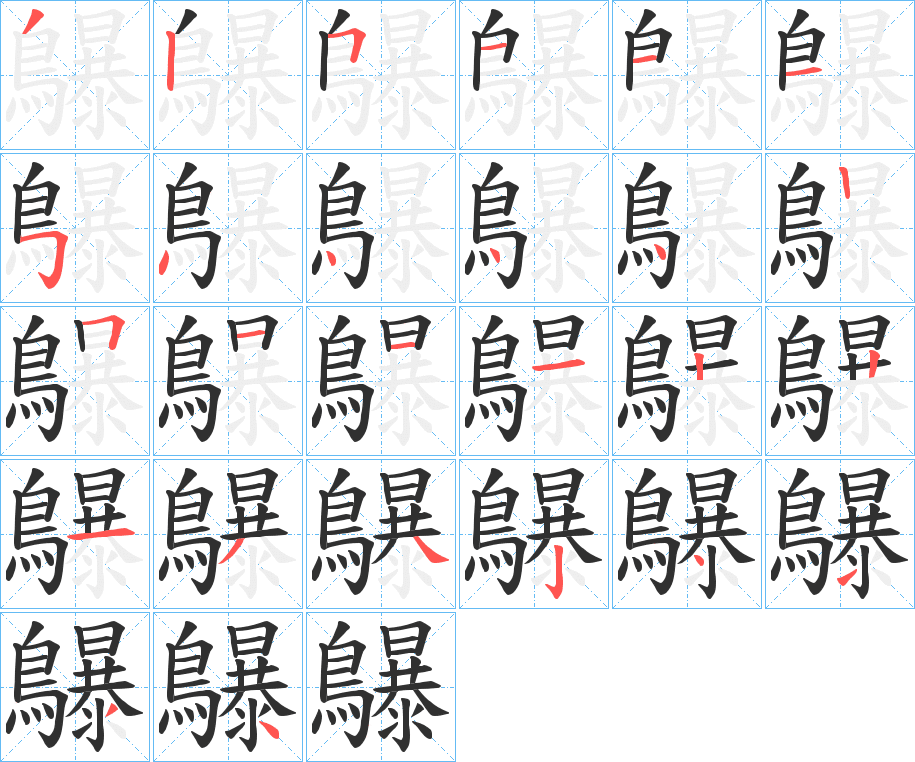 鸔的笔顺分步演示图