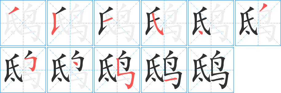 鸱的笔顺分步演示图