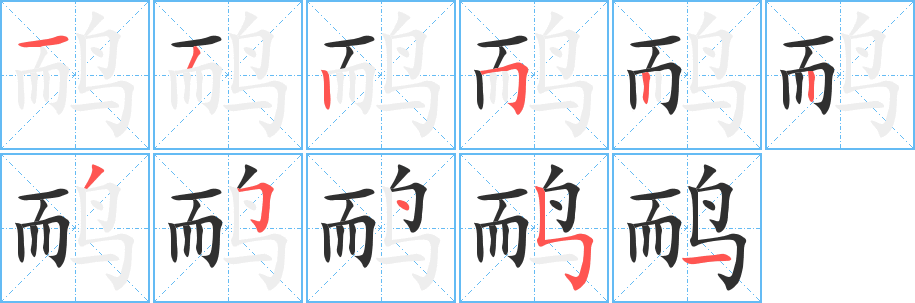 鸸的笔顺分步演示图