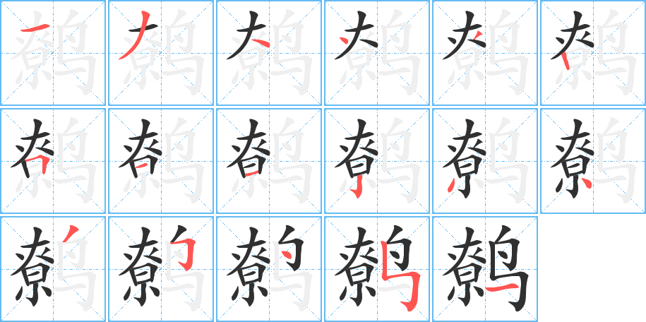 鹩的笔顺分步演示图